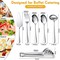 10 Pck Serving Utensils Include Large Serving Spoons Slotted Serving Spoons Serving Forks Serving Tongs Soup Ladle and Pie Server Buffet Catering Serving Utensils for Dishwasher Safe (Silver,10 Pieces)